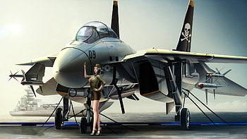 Airforce, captain, jet, lady HD wallpaper
