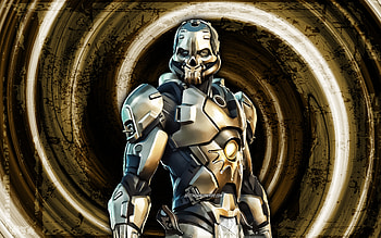 Full Helm Midas Rex, brown grunge background, Fortnite, vortex, Fortnite characters, Full Helm Midas Rex Skin, Fortnite Battle Royale, Full Helm Midas Rex Fortnite HD wallpaper