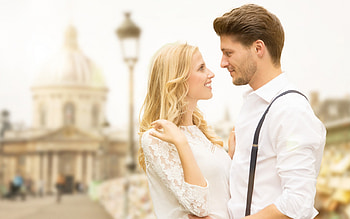 bokeh, smile, man, girl, woman, lady, love, camera, couple, happy HD wallpaper