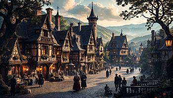 Enchanting Medieval Village - Ultra, medieval village, medieval, village, architecture, landscape HD wallpaper