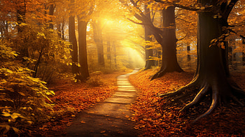 Enchanting Autumn Forest Path, path, forest, nature, fall, season HD wallpaper