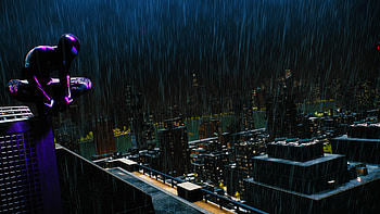 Spider-Man in the rain, rain, spider man, video game HD wallpaper