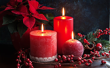 ❤️, Twilight, Leaves, Candles, Fire, Light HD wallpaper
