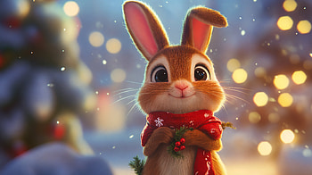Cute Christmas Bunny: A Charming Ultra, bunny, cute christmas, rabbit, Christmas, cute HD wallpaper