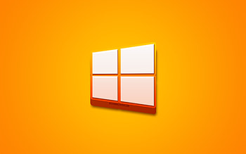Window 10 white logo, , yellow backgrounds, creative, Window 10 3D logo, artwork, Window 10 logo, Window 10 HD wallpaper