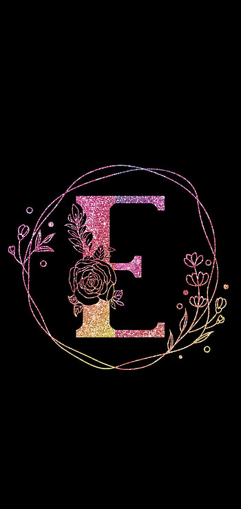 Pink/Black E, pink, black, glitter HD phone wallpaper