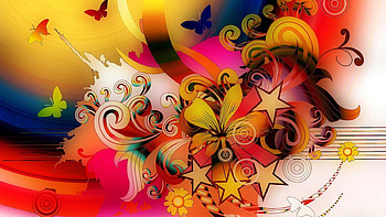 Flower Power, butterflies, abstract, fantasy, animals, collages, flowers HD wallpaper