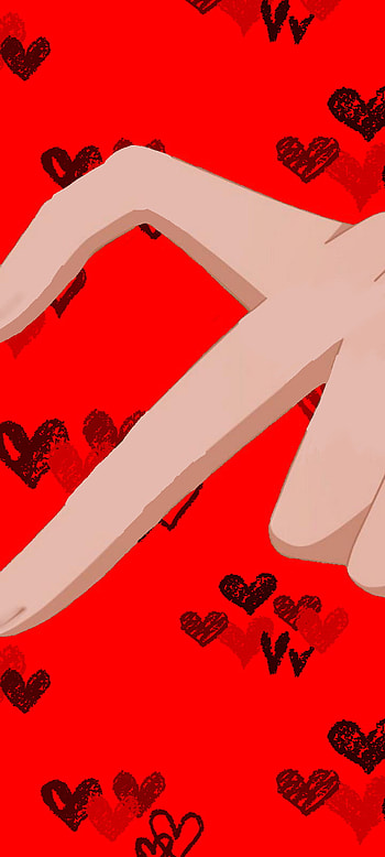 Heart half, red, magenta HD phone wallpaper