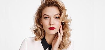 Red lips, beautiful, Karlie Kloss HD wallpaper