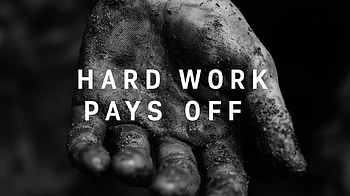 B&W Hand — Hard Work Pays Off (Motivational ), motivational quote, Black & White, hand HD wallpaper