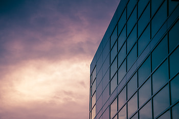 Building, facade, cloudy sky, sunset HD wallpaper