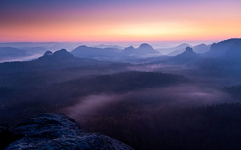 Nature, Sunset, Sky, Evening, Haze, From Above, Above HD wallpaper