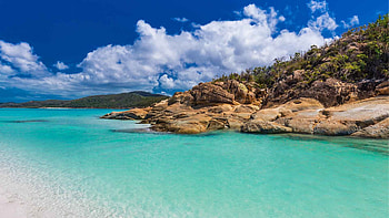 Whitsunday Islands, Whitehaven beach rocks, Sandy wonder, Island retreat HD wallpaper