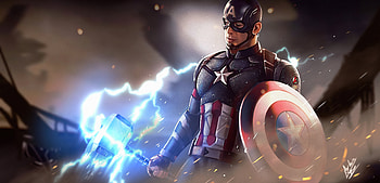 Captain America With Thor Hammer , captain-america, superheroes, artist, artwork, digital-art, artstation HD wallpaper