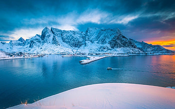 Amazing Nature, winter, lake, cloud, sunset HD wallpaper
