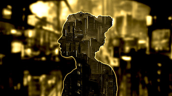City Silhoutte Face Portrait , silhouette, artist, artwork, digital-art HD wallpaper