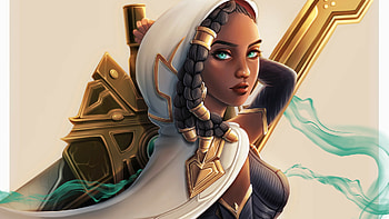 Green Eyes Senna League of Legends HD wallpaper