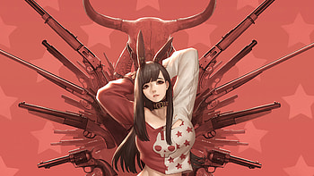 Red Bunny Revolver, artist, artwork, artstation HD wallpaper