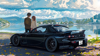 Caught Between Clouds And Cars, love, couple, cars, artist, artwork, digital-art HD wallpaper