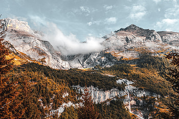 Mountain Range And Forest , mountains, forest, nature HD wallpaper
