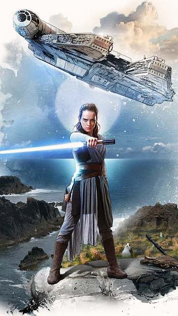 Rey, Star Wars The Last Jedi artwork, Sony Xperia HD phone wallpaper