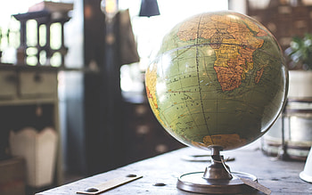 globe on the table, world map, geography, globe, map of Africa, map of the South Atlantic Ocean, maps HD wallpaper