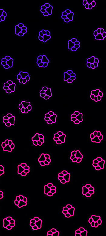 Neon Paw Prints HD phone wallpaper