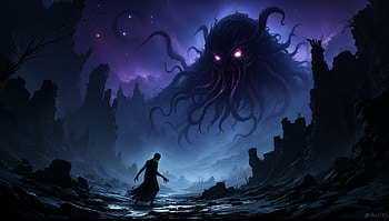 Lovecraftian Horror: Ultra of Cosmic Nightmares, fantasy, horror, silhouette HD wallpaper