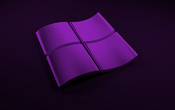Purple 3d Windows logo, black background, 3d waves purple background, Windows logo, Windows emblem, 3d art, Windows HD wallpaper