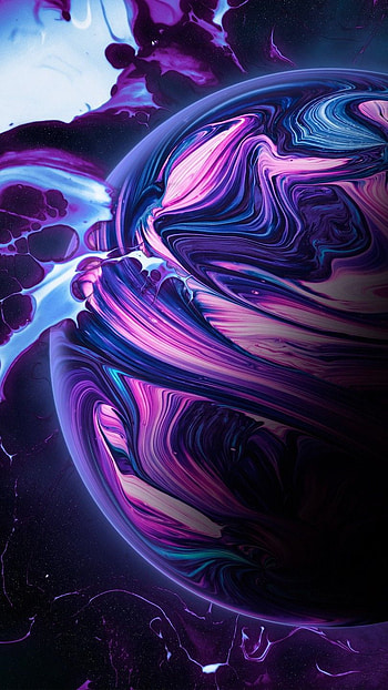 Fluid abstract space., Galaxy, magenta, art, planet, dark, space HD phone wallpaper