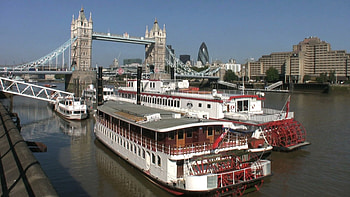Steam River Boats, Boat, River, Bridge, Steam HD wallpaper