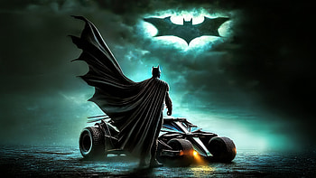 Batman And The Signal, batman, batmobile, superheroes, artwork, art, digital-art, ai, deviantart HD wallpaper