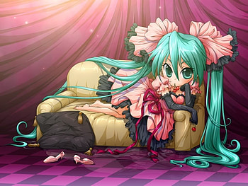 Hatsune Miku, sexy, checkered, vocaloids, anime, petals, twintail, cute HD wallpaper