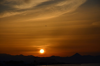 Beautiful sunset, plane, beautiful, sun, sunset HD wallpaper