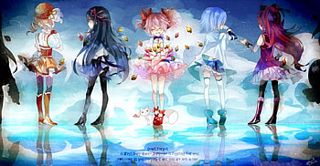 Puella Magi madoka magica, cute, girls, female HD wallpaper
