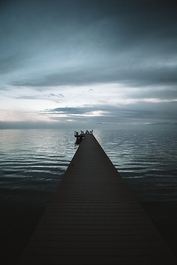 Nature, Sea, Horizon, Pier, Evening, Wharf, Berth HD phone wallpaper