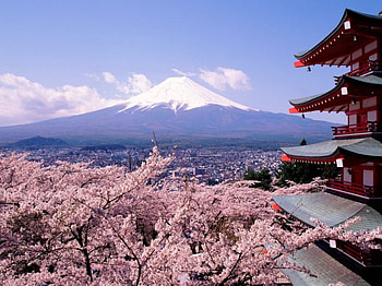 Pagoda Volvano , castles, cityscapes HD wallpaper