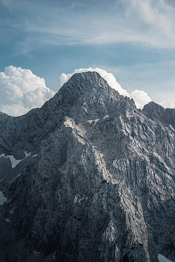 Nature, Clouds, Mountain, Vertex, Top, Grey HD phone wallpaper