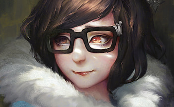 Mei, overwatch, short hair, online game, art HD wallpaper