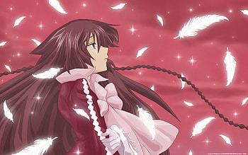 Anime, Feather, Girl, Pen, Wind HD wallpaper