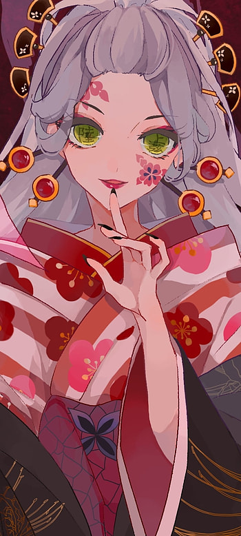 Daki: Yoshiwara Oiran | Kimetsu Mobile — Daki | Crimson Blossom Daki, Anime, Demon Slayer: Kimetsu no Yaiba HD phone wallpaper