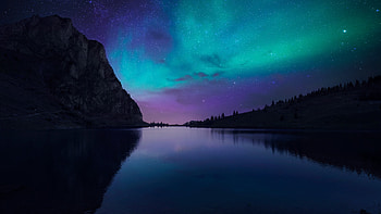 Lake Aurora, aurora, lake, nature HD wallpaper