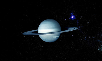 Saturn in Space with blue tones, Sci Fi, artistic HD wallpaper