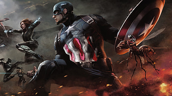 Captain America Black Widow Ant Man Artwork, captain-america, black-widow, ant-man, artwork, digital-art, superheroes HD wallpaper
