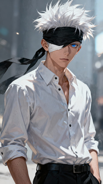Gojo: Jujutsu Kaisen | Blindfolded Satoru Art | Gojo Glow Lock Screen, Anime, Jujutsu Kaisen, Satoru Gojo HD phone wallpaper