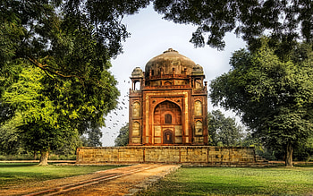 Bats In Belfry, monuments, beautiful, grass, archtiecture, belfry, india, trees, nature, sky, bats, delhi HD wallpaper