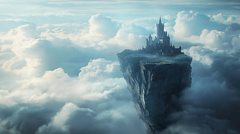 Floating Fantasy Castle : Majestic Cloudscape Realm, castle, cloudscape, fantasy HD wallpaper