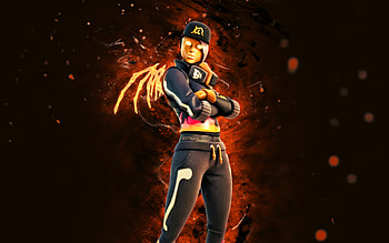 Orange Mystify, , orange neon lights, Fortnite Battle Royale, Fortnite characters, Orange Mystify Skin, Fortnite, Orange Mystify Fortnite HD wallpaper