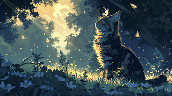 Cat Pixel, cat, pixel art, butterfly, AI Art HD wallpaper