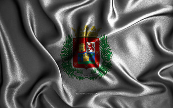 Las Palmas flag, , silk wavy flags, spanish cities, Day of Las Palmas, Flag of Las Palmas, fabric flags, 3D art, Las Palmas, cities of Spain, Las Palmas 3D flag HD wallpaper